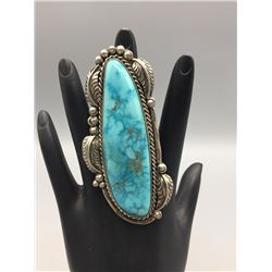Large Sterling and Turquoise Ring