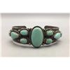 Image 1 : 9 Stone Turquoise and Sterling Silver Bracelet