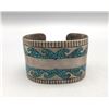 Image 1 : Vintage Turquoise Chip Inlay Bracelet