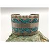 Image 9 : Vintage Turquoise Chip Inlay Bracelet