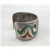 Image 3 : Vintage Turquoise and Coral Chip Inlay Bracelet