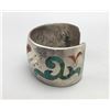 Image 5 : Vintage Turquoise and Coral Chip Inlay Bracelet