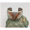 Image 9 : Vintage Turquoise and Coral Chip Inlay Bracelet