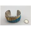 Image 2 : Turquoise and Shell Channel Inlay Bracelet