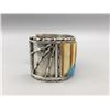 Image 3 : Turquoise and Shell Channel Inlay Bracelet