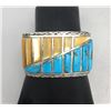 Image 8 : Turquoise and Shell Channel Inlay Bracelet