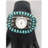 Image 8 : Vintage Turquoise Cluster Watch Bracelet