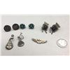 Image 2 : Group of 4 Pairs of Screw Back Earrings and Thunder Bird Pin