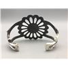 Image 5 : Large Sand Cast Bracelet with Turquoise Stone
