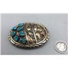 Image 3 : 7 Stone Turquoise and Gold Belt Buckle