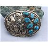 Image 7 : 7 Stone Turquoise and Gold Belt Buckle