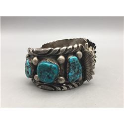 Larger 6-Stone Turquoise Watch Cuff