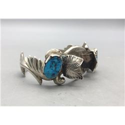 Sand Cast and Possible Bisbee Turquoise Watch Cuff