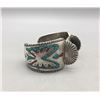 Image 1 : Vintage Turquoise and Coral Chip Inlay Watch Bracelet