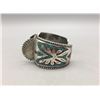 Image 3 : Vintage Turquoise and Coral Chip Inlay Watch Bracelet