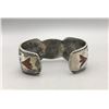 Image 4 : Vintage Turquoise and Coral Chip Inlay Watch Bracelet