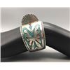 Image 7 : Vintage Turquoise and Coral Chip Inlay Watch Bracelet