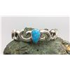 Image 2 : Turquoise and Sand Cast Sterling Silver Bracelet