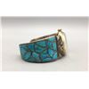 Image 1 : Turquoise Fish Scale Inlay Watch Cuff