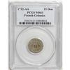 Image 3 : 1712-AA 15DEN French Colonies 15 Deniers MS61 PCGS. Br 