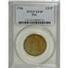 Image 1 : 1766 1/2P Pitt Halfpenny XF45 PCGS. Breen-251. Chocola 
