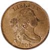 Image 1 : 1806 1/2 C Large 6, Stems MS63 Brown PCGS. C-4, B-4, R 