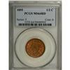 Image 1 : 1855 1/2 C MS64 Red PCGS. B-1, C-1, R.1. Pumpkin-orang 
