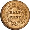 Image 2 : 1857 1/2 C MS64 Red NGC. C-1, B-1, R.2. The final date 