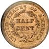 Image 2 : 1857 1/2 C MS64 Red NGC. C-1, B-1, R.2. This fully bri 