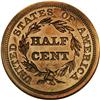 Image 2 : 1857 1/2 C PR65 Red and Brown NGC. C-1, B-2, R.4. Ex: 