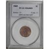 Image 1 : 1868 1C MS64 Red PCGS. Well struck with purple-red col 