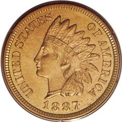 1887 1C MS66 Red PCGS. Richard Snow writes in his Guid 