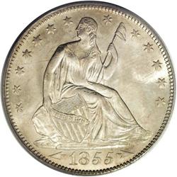 1855/54 50C Arrows MS65 PCGS. WB-102. Breen-4858. Ex: 