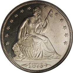 1873 50C Arrows PR65 Cameo NGC. One of only two years 