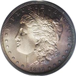 1892 S$1 PR67 PCGS. The proof mintage for the 1892 Mor 