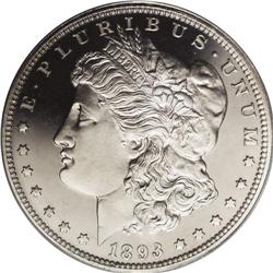 1893 S$1 PR67 Deep Cameo PCGS. Untoned with a glitteri 