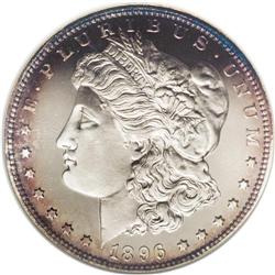 1896 S$1 PR68 NGC. This marvelous PR68 Morgan displays 
