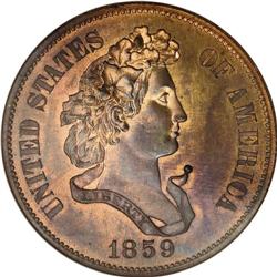 1859 P50C Half Dollar, Judd-240, Pollock-296, R.5, PR6 