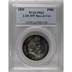 1859 P50C Half Dollar, Judd-241, Pollock-297, R.4, PR6