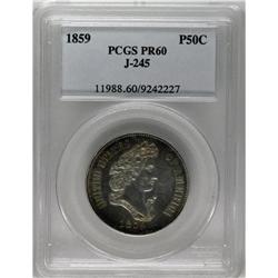 1859 P50C Half Dollar, Judd-245, Pollock-301, 303, Low