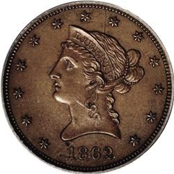 1862 $10 Ten Dollar, Judd-298, Pollock-357, 358, Low R