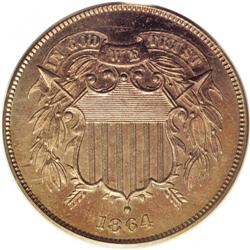 1864 2C Two Cents, Judd-371, Pollock-440, R.6, PR63 PC