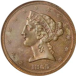 1865 $5 Five Dollar, Judd-446, Pollock-518, High R.6,