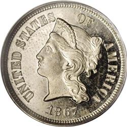 1867 5C Five Cents, Judd-570, Pollock-638, 640, R.5, P