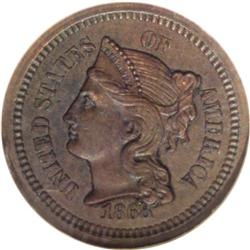 1868 1C Coronet Cent, Judd-606, Pollock-671, Low R.7,