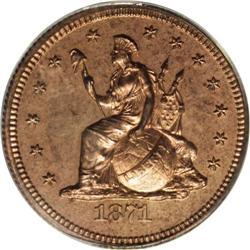 1871 25C Indian Princess Quarter Dollar, Judd-1100, Po 