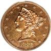 Image 1 : 1880 $5 Liberty Head Half Eagle, Judd-1663, Pollock-18 