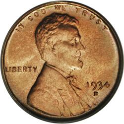 1934-D 1C MS67 Red PCGS. Bright and flashy throughout 
