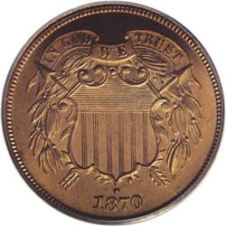 1870 2C PR65 Red PCGS. Ex: Troy Wiseman Collection. On 