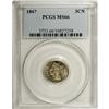 Image 3 : 1867 3CN MS66 PCGS. A lovely and well-preserved exampl 